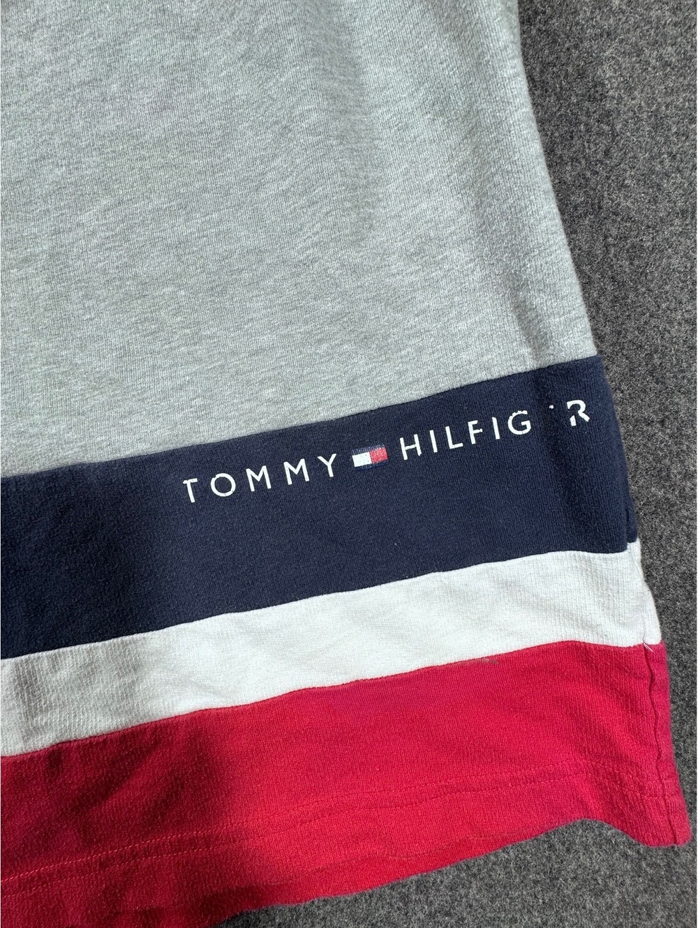Tommy Hilfiger Sleepwear Colorblock Shorts - Gray/Navy/Red - Size XXL